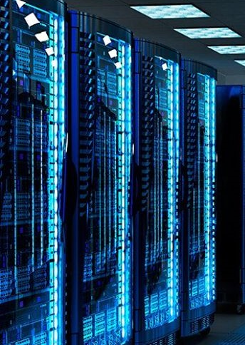 Datacenter rack with servers resembling papyrus vip global ddos protection network